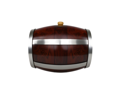 Wooden Barrel with Metal Bands