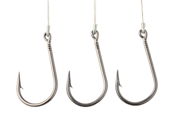 PNG image of Set of Three Fishing Hooks