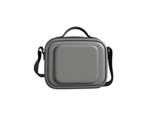 Gray Camera Bag with Handle and Shoulder Strap