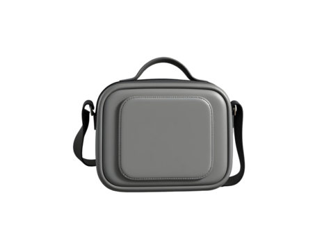 Gray Camera Bag with Handle and Shoulder Strap