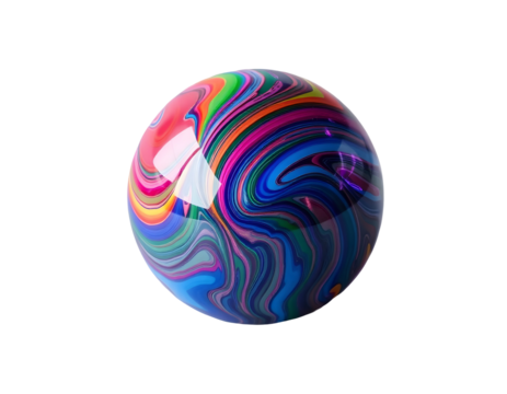 Swirling Multicolored Sphere with Glossy Surface