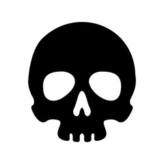 Fototapeta premium Simple Black Skull Illustration on a White Background, Symbol of Mortality