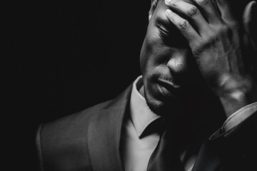 introspective businessman in despair