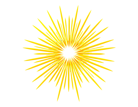 Bright Yellow Burst on Transparent Dynamic Radiance