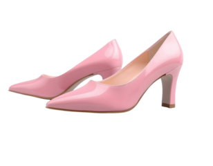 Pink High Heels Elegant PointedToe Pumps on Transparent Background