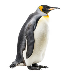 Elegant Emperor Penguin Standing Proudly Against a White Background