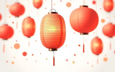 Obraz premium Japan Obon festival. Lantern Obon japan festival with white background. Summer festival. High quality