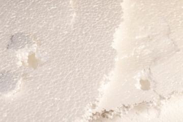 foam for storing and transporting or building insulation, white foam made from a large number of...