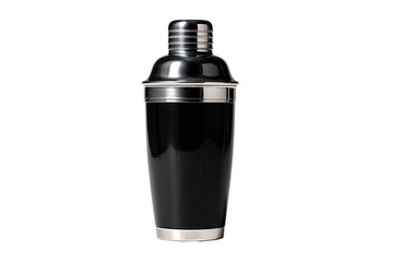 Black cocktail shaker, stainless steel accents
