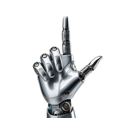 robot hand point at isolated	
