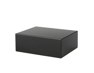 Fototapeta premium Glossy Black Cube Minimalist 3D Render on Transparent Background