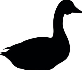 Black goose silhouette on white background