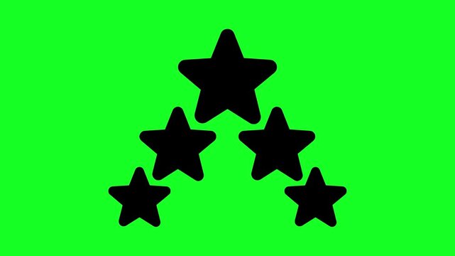 Five Black Stars in Vertical Animated Sequence