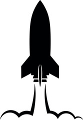 Rocket launch silhouette space exploration future