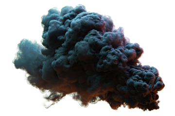 A large, dense cloud of swirling dark smoke