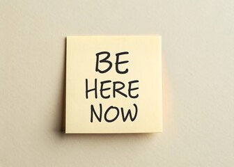 be here now message on square neutral paper