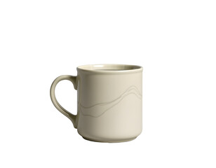 Obraz premium A beige coffee mug with a curved handle