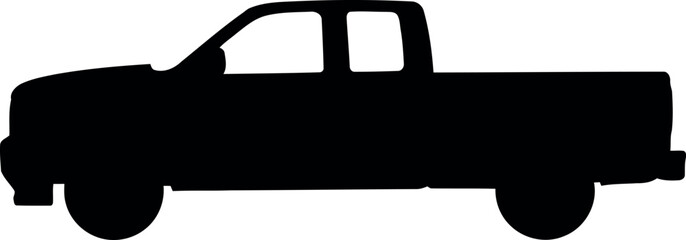 Black pickup truck silhouette side view © Collect Silhouettes