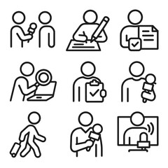Journalist Icons Grid