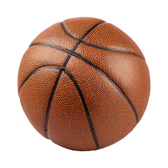 Classic Basketball with Realistic Pebbled Texture on Transparent Background

