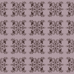 Vintage Damask Seamless Pattern in Burgundy and Mauve – Elegant Ornamental Design