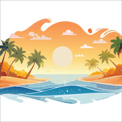 tropical island with palm trees