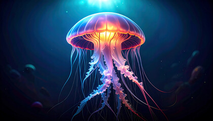 Graceful jellyfish with a subtle glow
