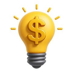 financial benefits budget optimization concept. Light bulb with a dollar sign symbolizing ideas and wealth.