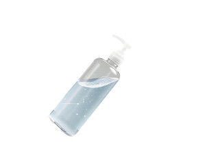 Hand Sanitizer Bottle with Pump Isolated on Transparent Background