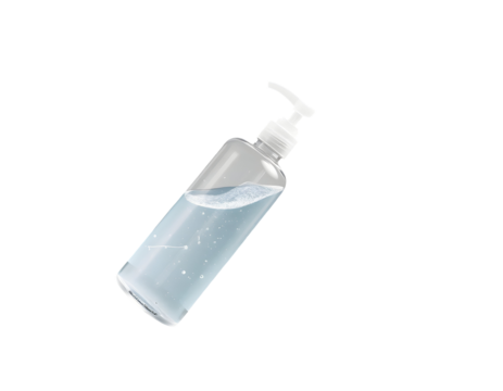 Hand Sanitizer Bottle with Pump Isolated on Transparent Background