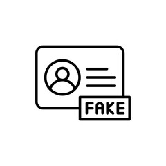 Fake identity outline icons, minimalist vector illustration ,simple transparent graphic element .Isolated on white background