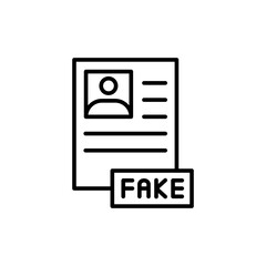 Fake identity outline icons, minimalist vector illustration ,simple transparent graphic element .Isolated on white background