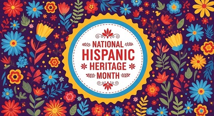 National hispanic heritage month celebrated with colorful floral design