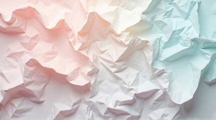 Colorful Crumpled Paper Texture in Pastel Shades for Creative Backgrounds and Design Projects