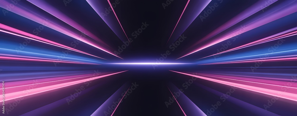 Poster illuminating pathway: dynamic lines of light converge, creating a captivating visual journey through