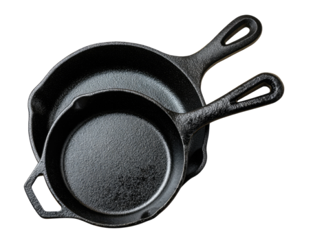 Two cast iron skillets, nested (1)