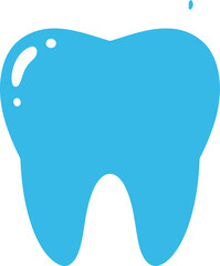 Bright blue tooth icon dental care health