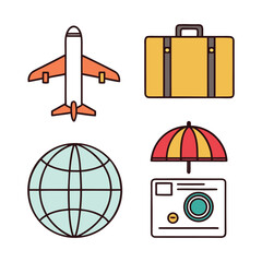 travel and vacation icon bundle.