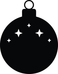 christmas bauble ball silhouette vector