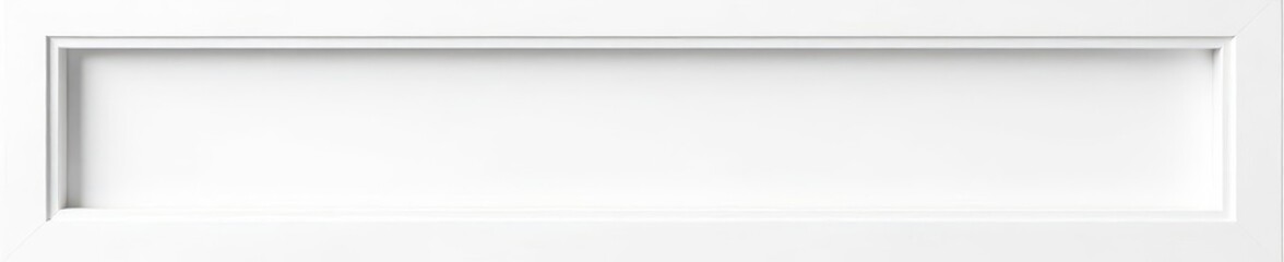 Crisp white painted wooden frame, isolated on pure white backdrop, background, frame, template