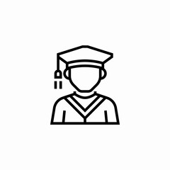 graduate man icon sign vector