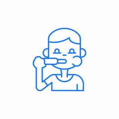 kid brushing teeth icon sign vector