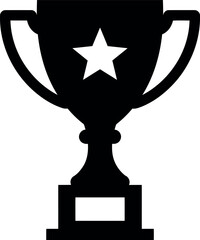 Gold trophy icon with star victory symbol
