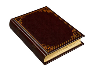 Obraz premium Elegant Antique Leather Book with Gold Detailing