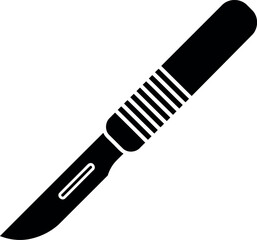 Naklejka premium Surgical scalpel icon medical instrument