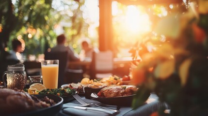 Bright and Inviting Outdoor Dining Experience with Delicious Food