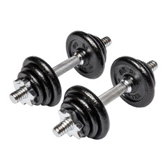 Naklejka premium Pair of black iron dumbbells