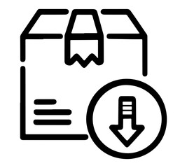 A box icon with a download arrow, symbolizing package delivery or file transfer.