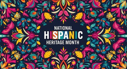 National hispanic heritage month celebrated with vibrant floral patterns