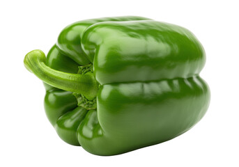 Vibrant Green Bell Pepper with Smooth Surface, Isolated